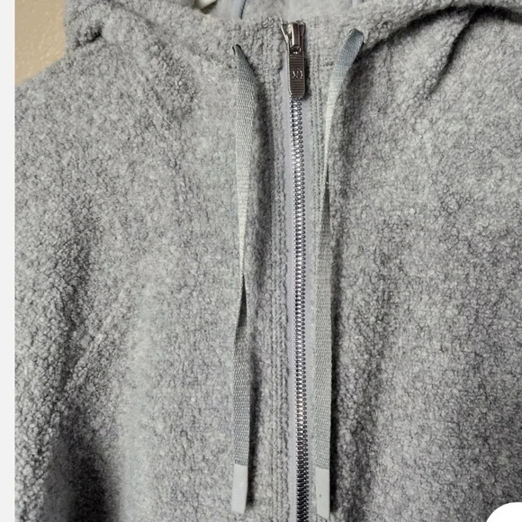Lululemon So Sherpa Wool Blend Boucle Gray Heather Hooded Zip Jacket size 2 - Picture 13 of 13